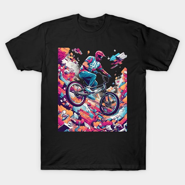 Bicycling Biker T-Shirt by animegirlnft